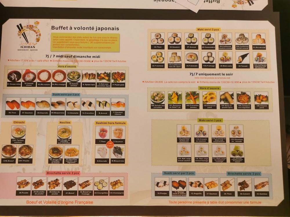 Ichiban Restaurant Japonais - Menu Image 1